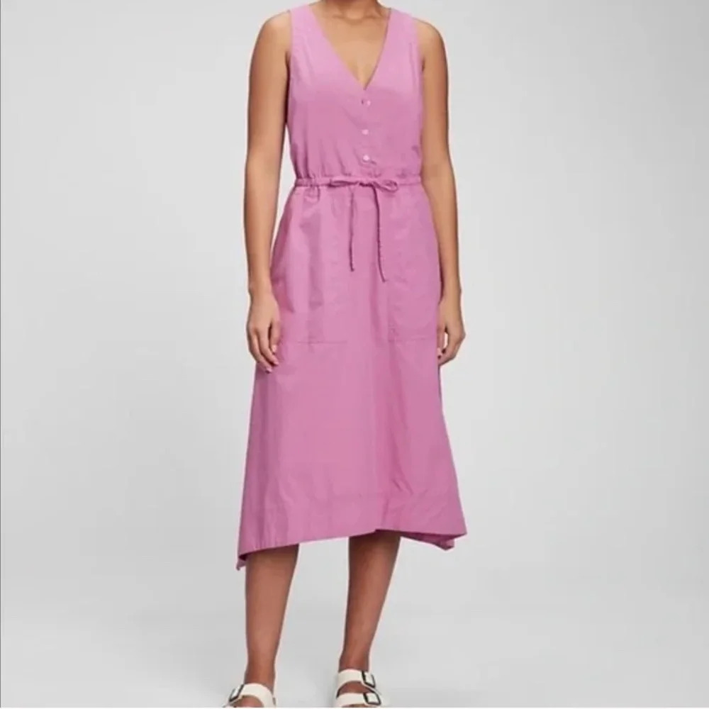Gap Pink Purple Sleeveless V-Neck Midi Dress Size Small